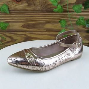Michael Kors Sz 1 Shoes Girls Youth‎ Mary Jane Rose Gold Synthetic Buckle